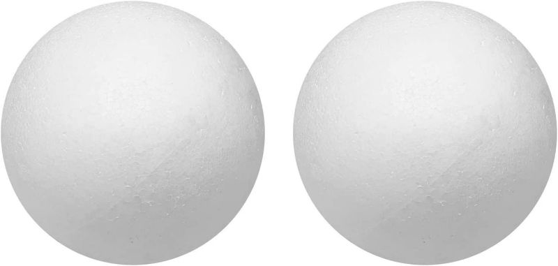 Photo 1 of 2PCS 6 Inches Craft Foam Balls, Smooth Foam Balls for Crafts, White Round Polystyrene Foam Balls for DIY Arts and Crafts, Drawing, Ornaments, School Modeling