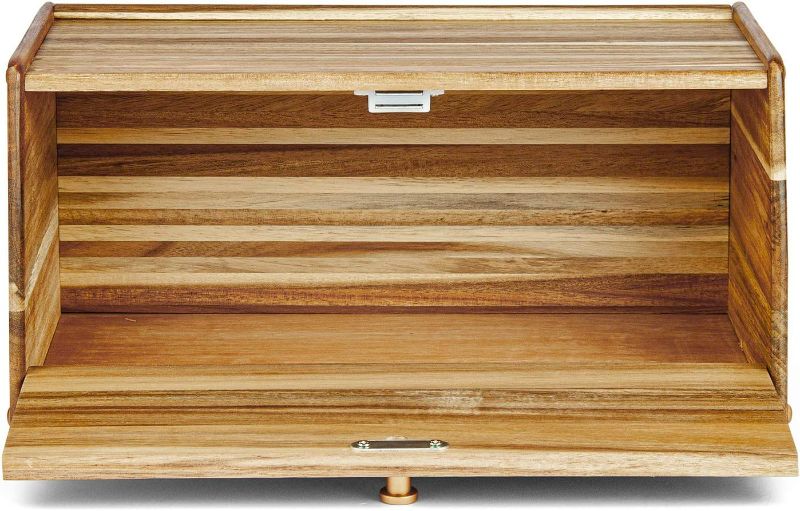 Photo 3 of BLNKD Wooden Bread Box for Kitchen, Countertop, Pantry – Wood Bread Holder Bin for Food Storage– Large Capacity Italian Airtight Bread Container Boxes for Counter, Baking, Loaf
