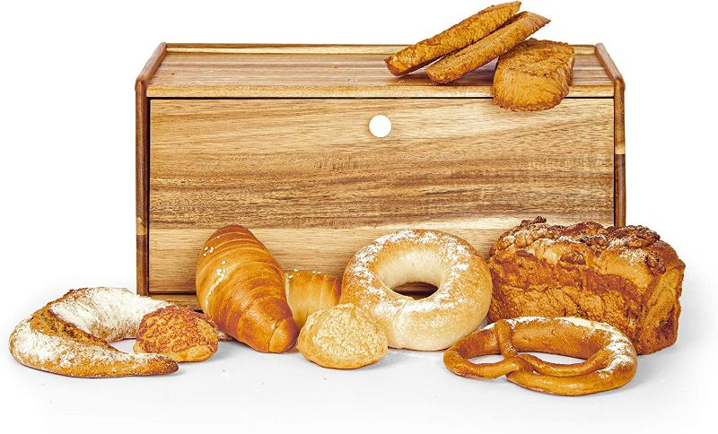 Photo 2 of BLNKD Wooden Bread Box for Kitchen, Countertop, Pantry – Wood Bread Holder Bin for Food Storage– Large Capacity Italian Airtight Bread Container Boxes for Counter, Baking, Loaf