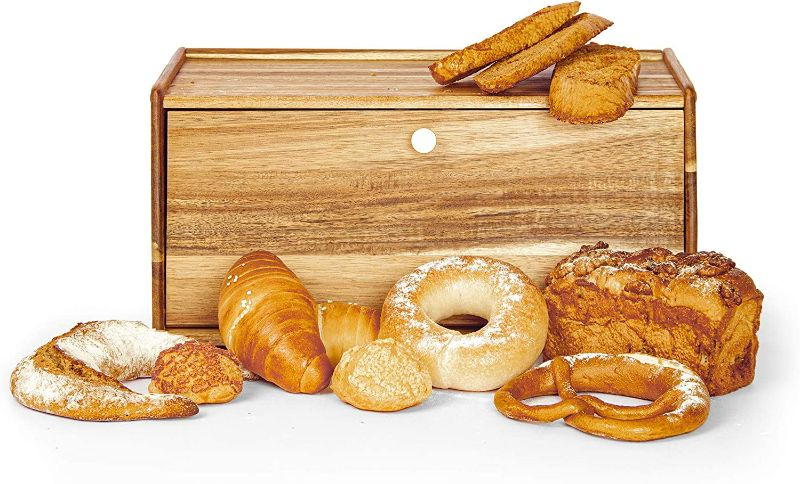 Photo 1 of BLNKD Wooden Bread Box for Kitchen, Countertop, Pantry – Wood Bread Holder Bin for Food Storage– Large Capacity Italian Airtight Bread Container Boxes for Counter, Baking, Loaf