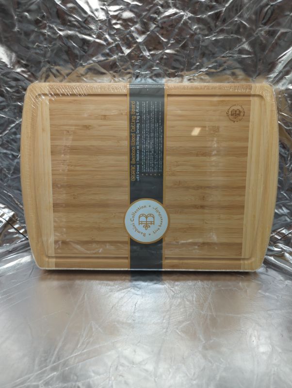 Photo 2 of Bamboo Cutting Boards - 2-Pack Wood Cutting Board, Wooden Cutting Boards for Kitchen, 2 Large Cutting Boards - Also Suitable as Charcuterie Boards and Serving Trays - 17.5 x 13 x .75 In