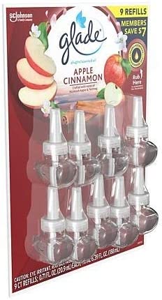 Photo 1 of Glade PlugIns Scented Oil Refill, Essential Oil Infused Wall Plug in, 6.39 fl. oz, 9 ct. (Apple Cinnamon)
