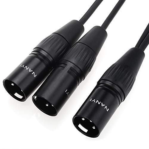 Photo 2 of NANYI Microphone Cable XLR to XLR Patch Cables, 3-Pin XLR Male to2Male mic Cable DMX Cable Patch Cords with Oxygen-Free Copper, 1.6Feet
