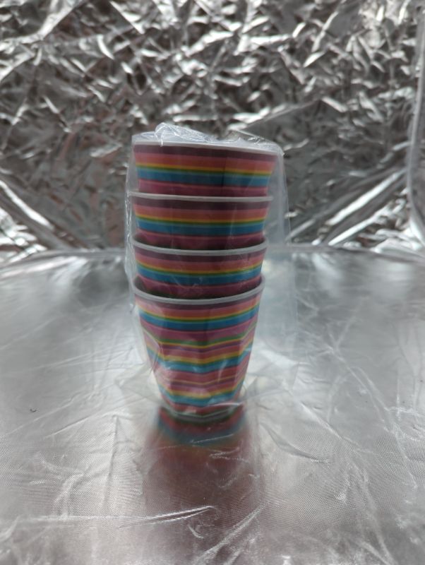 Photo 3 of 4 Pack Rainbow Stripped Cups