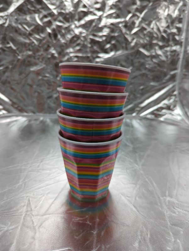 Photo 1 of 4 Pack Rainbow Stripped Cups