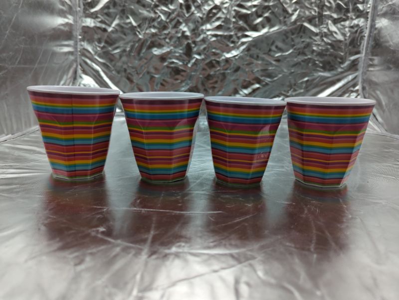 Photo 2 of 4 Pack Rainbow Stripped Cups