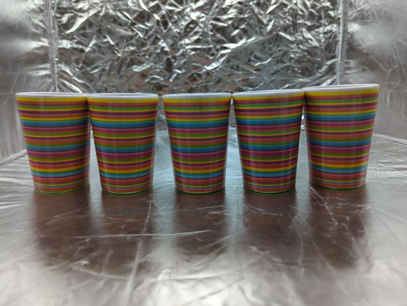 Photo 2 of 5 Pack of Rainbow Stripped Cups