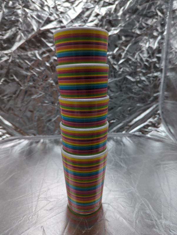 Photo 1 of 5 Pack of Rainbow Stripped Cups