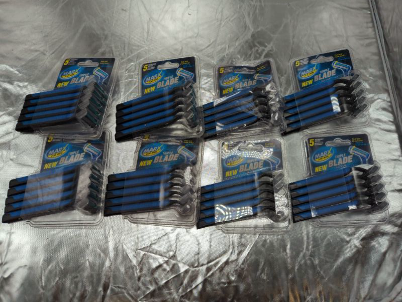 Photo 1 of 5 Triple Blade Disposable Razors for Men, 8 Pack - 40 Disposable Razors