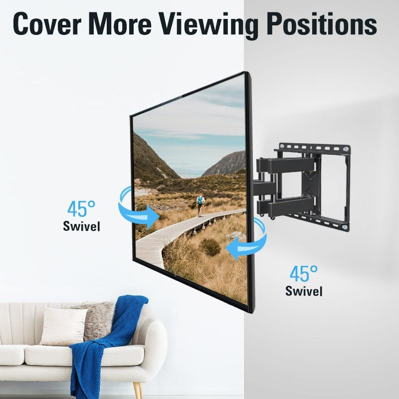 Photo 6 of Mounting Dream TV Wall Mount for 32-65 Inch TV, UL Listed TV Mount with Swivel and Tilt, Full Motion TV Bracket with Articulating Dual Arm