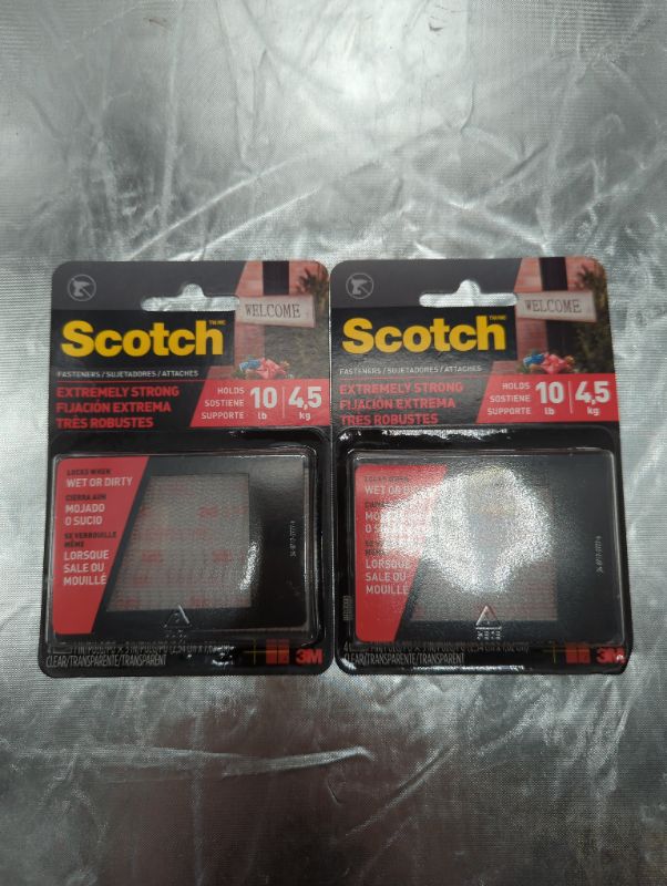 Photo 2 of Scotch® All-Weather Fastener, 1" x 3", Clear, 2/Pack