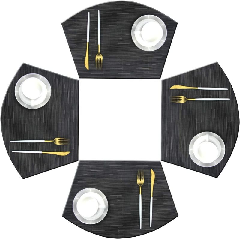 Photo 1 of Convetu Black Placemats for Round Table 4pc