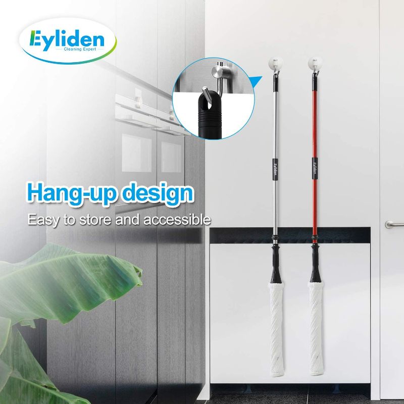 Photo 5 of Eyliden Mop with 2 Reusable Heads, Easy Wringing Twist Mop, with 57.5 inch Long Handle, Wet Mops for Floor Cleaning, Commercial Household Clean Hardwood, Vinyl, Tile, and More
