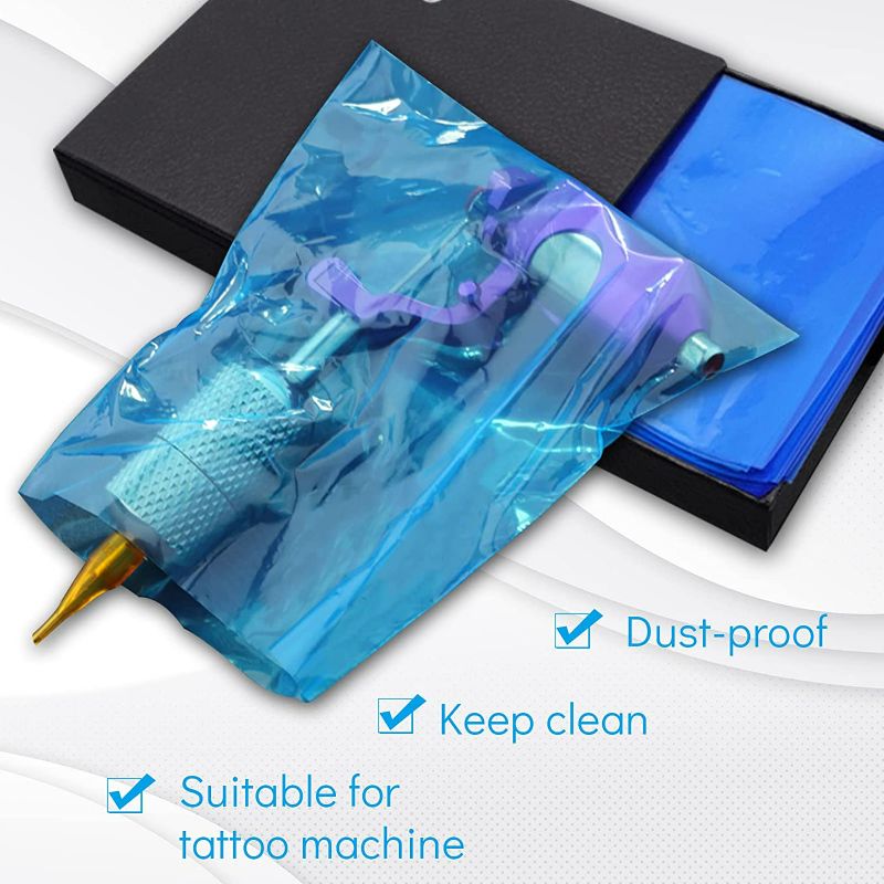 Photo 4 of Machine Covers - Yangna 200Pcs Machine Bags Disposable Machine Sleeves Blue Plastic Machine Covers Bags
