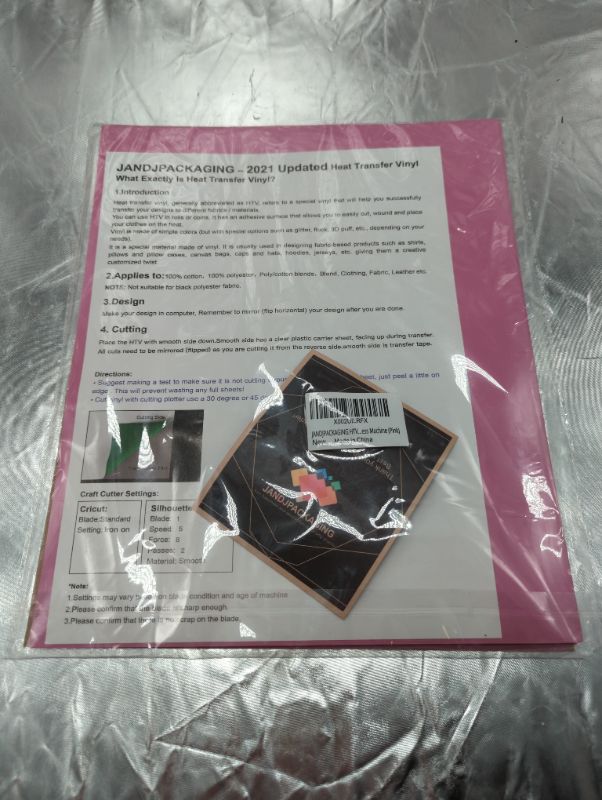 Photo 1 of JANDJPACKAGING Neon Pink HTV Heat Transfer Vinyl - 35Pack 12" x 10" Pink Iron on Vinyl for T-Shirt, Fluorescence Pink HTV Vinyl for Cricut, Silhouette Cameo or Heat Press Machine
