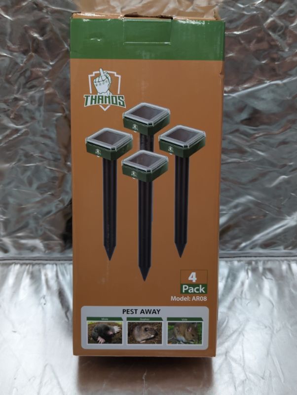 Photo 2 of Thanos Solar Sonic Mole Repellent Groundhog Repeller Gopher Deterrent Vole Chaser Spikes Traps Rodents No Killing - Protect Your Lawn and Garden of Outdoor (4 Pack)