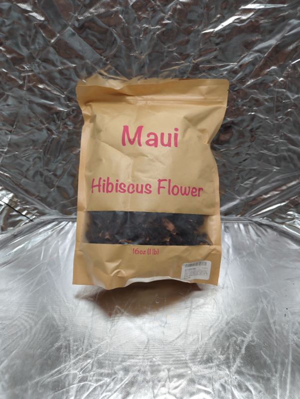 Photo 2 of Maui Hibiscus flowers. 1 Pound between(15 to16 oz) 100% Natural Dried Hibiscus Full Flower Cut & Sifted, 1 Pound Bulk Bag. 100% raw for perfect Hibiscus Tea or a cold drink. ( Whole Flower, no small pieces) 1 Pound (Pack of 1)