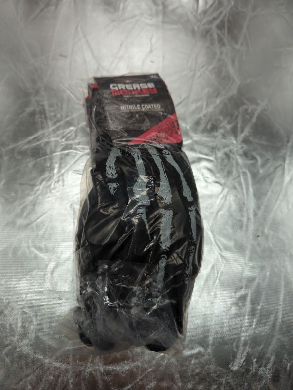 Photo 3 of Grease Monkey Bone Series Foam Nitrile Mechanic Gloves with Grip X-Large - 3 Pack
