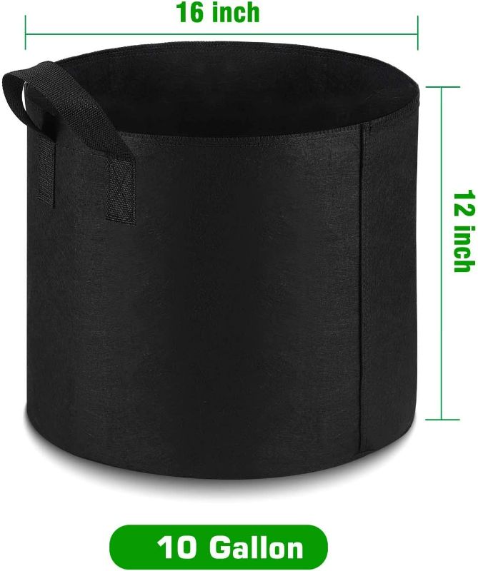 Photo 1 of DecorLife 12-Pack 10 Gallon Grow Bags Heavy Duty Thickened Nonwoven Fabric Pots with Durable Handles