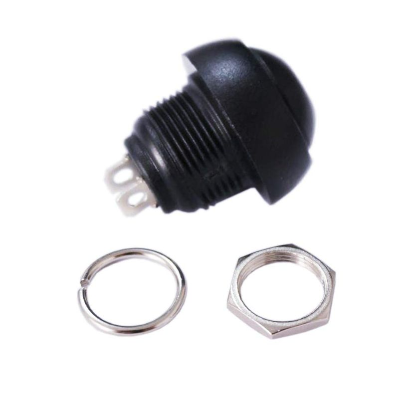 Photo 3 of Twidec/6Pcs 12mm 1/2" Mounting Hole On Off Mini Round Waterproof Momentary Push Button Switch Black PBS-33B-BK - 2 Packs
