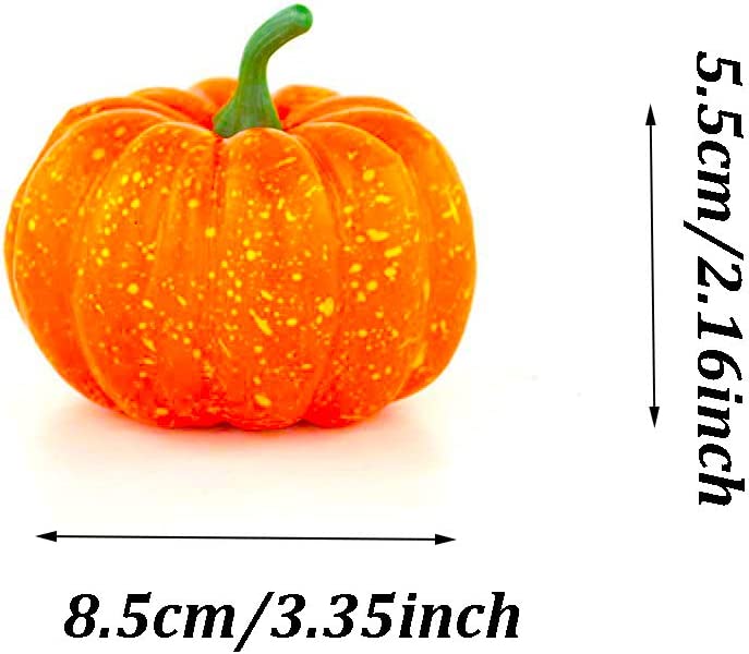 Photo 3 of 12 Pack 3.4inch Artificial Mini Fake Pumpkins with 30PCS Maple Leaves for Halloween Decoration,Small Realistic Pumpkin Fall Harvest Thanksgiving Party Decor,Totally 42pcs Artificial Pumpkins Set

