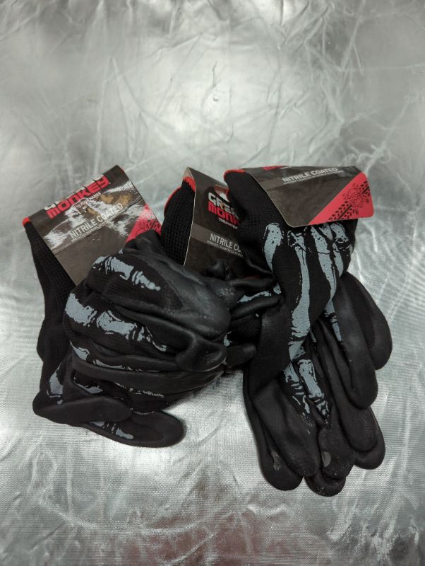 Photo 2 of Grease Monkey Bone Series Foam Nitrile Mechanic Gloves with Grip X-Large - 3 Pack