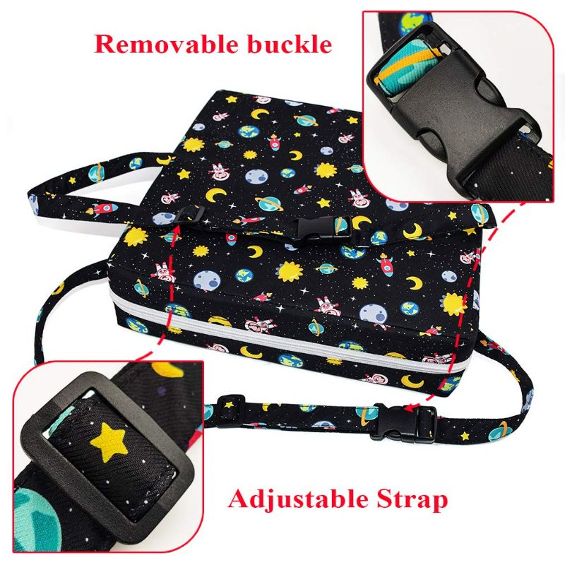 Photo 1 of Sunmall Dining Chair Heightening Cushion Portable Dismountable Adjustable Highchair Booster for Baby Toddler Kids Infant Washable Thick Chair Seat Pad Mat (Black Star)
