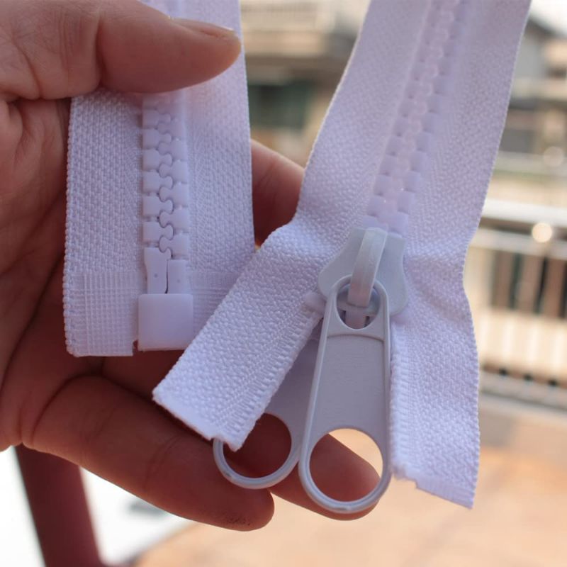 Photo 1 of YaHoGa #10 72 Inch Separating Large Plastic Zippers White With Double Pull Tab Slider Heavy Duty Zippers for Sewing, Sleeping Bag, Boat, Marine, Canvas, Cover, Trampoline, Dog Bed, Tent (72" DP White) - 2 Pack