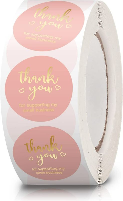 Photo 1 of NSWDYLO Thank You Stickers Roll of 500pcs 1” Pink Thank You Seal Stickers Perfect for Business and Boutique Packages Envelope Seals Thanksgiving Holiday Gifts Wedding Party Giveaways Thank You Labels - 2 Pack