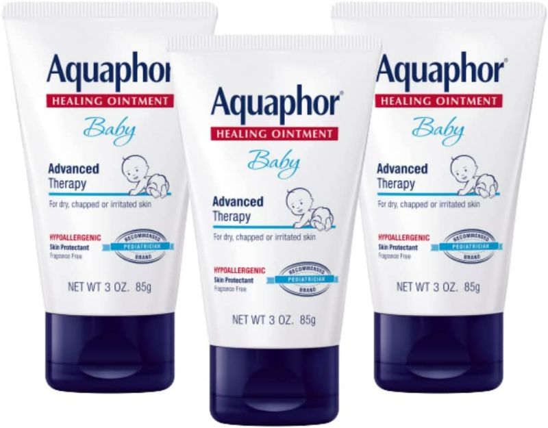 Photo 1 of Aquaphor Baby Healing Ointment, Advanced Therapy for Chapped Cheeks and Diaper Rash, 3 Ounce (Pack of 3)
