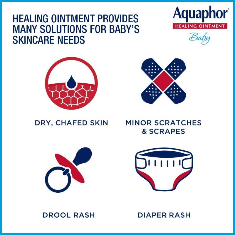 Photo 6 of Aquaphor Baby Healing Ointment, Advanced Therapy for Chapped Cheeks and Diaper Rash, 3 Ounce (Pack of 3)
