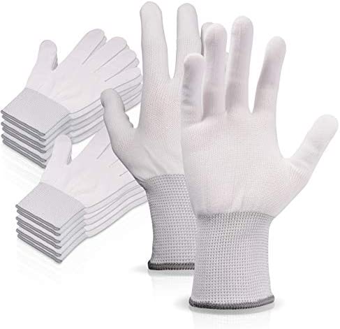 Photo 1 of 12 Pack Pairs Working Gloves Lightweight Pink/White Size Small