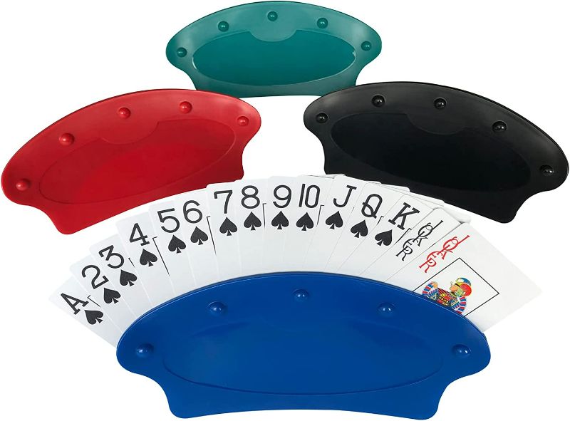 Photo 1 of Yuanhe Set of 4 Playing Card Holder for Kids Seniors,Hands Free Cards Holders for Cards Game, Poker Parties, Family Card Game Nights
