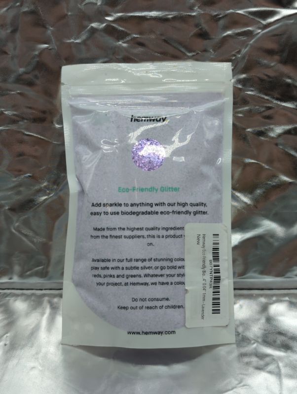 Photo 3 of Hemway Eco Friendly Biodegradable Glitter 100g / 3.5oz Bio Cosmetic Safe Sparkle Vegan for Face, Eyeshadow, Body, Hair, Nail and Festival Makeup - Extra Chunky (1/24" 0.040" 1mm) - Lavender Purple Extra Chunky (1/24" 0.040" 1mm) Lavender Purple