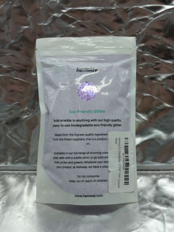 Photo 1 of Hemway Eco Friendly Biodegradable Glitter 100g / 3.5oz Bio Cosmetic Safe Sparkle Vegan for Face, Eyeshadow, Body, Hair, Nail and Festival Makeup - Extra Chunky (1/24" 0.040" 1mm) - Lavender Purple Extra Chunky (1/24" 0.040" 1mm) Lavender Purple