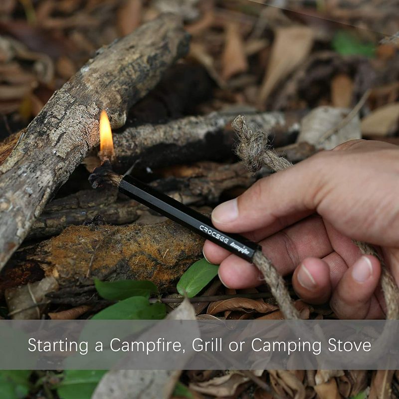 Photo 4 of CrocSee Survival Wick Hemp Cord Tinder Waterproof and Aluminum Bellows Tube Sleeve Kits for Fire Starting - 6 Pack