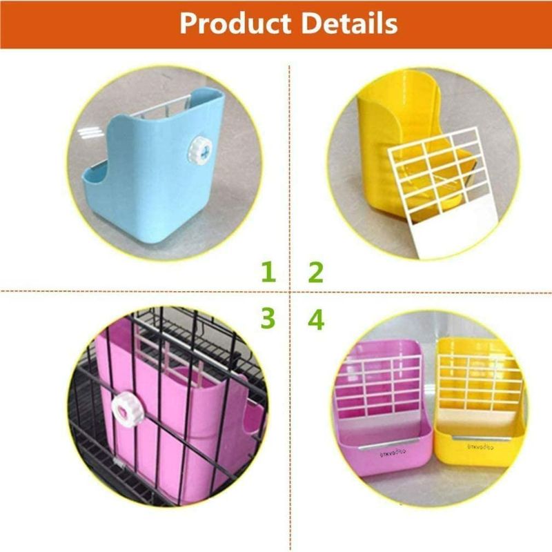 Photo 3 of Rabbit Feeder Bunny Guinea Pig Hay Feeder, Hay Guinea Pig Hay Feeder, Chinchilla Plastic Food Bow (Pink)
