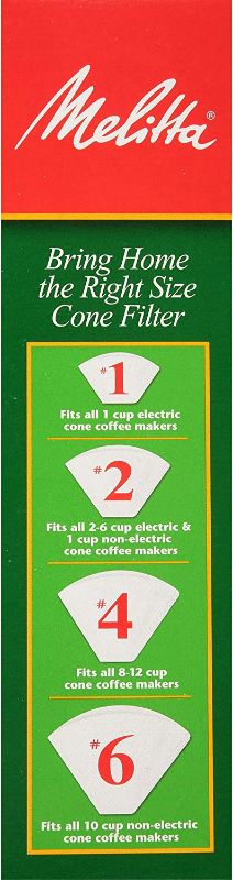 Photo 2 of Melitta #4 Cone Coffee Filters, White, 100 Count (Pack of 6)
