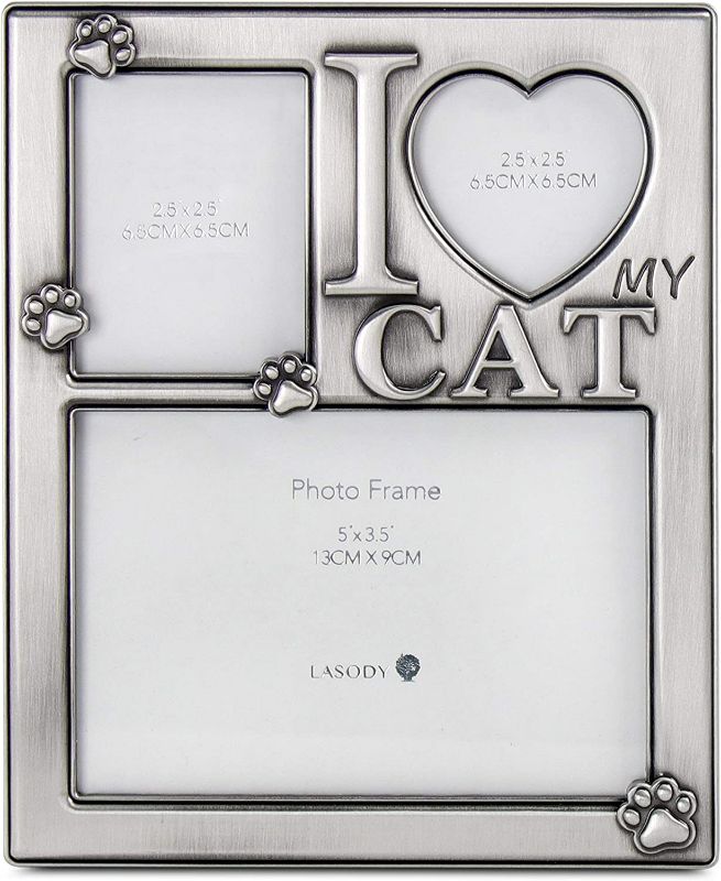 Photo 1 of LASODY I Love My Cat Collage Picture Frame Meow Picture Frame Tabletop Frame for Cat -Cherish Every Memory
