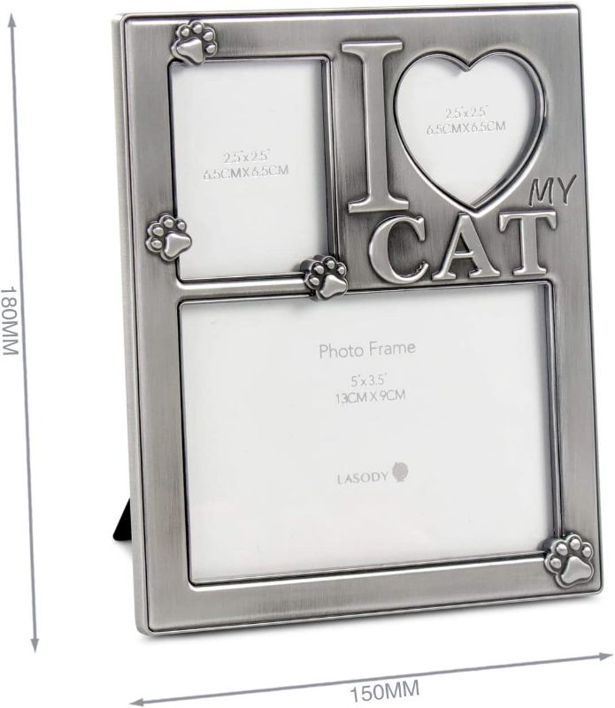 Photo 2 of LASODY I Love My Cat Collage Picture Frame Meow Picture Frame Tabletop Frame for Cat -Cherish Every Memory
