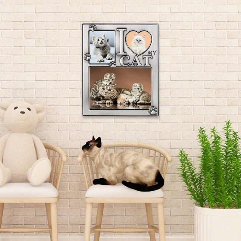 Photo 3 of LASODY I Love My Cat Collage Picture Frame Meow Picture Frame Tabletop Frame for Cat -Cherish Every Memory
