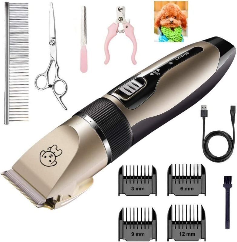 Photo 1 of Pet Shaver Clippers Low Noise Rechargeable Cordless Electric Quiet Hair Clippers Set for Dogs Cats Pet
