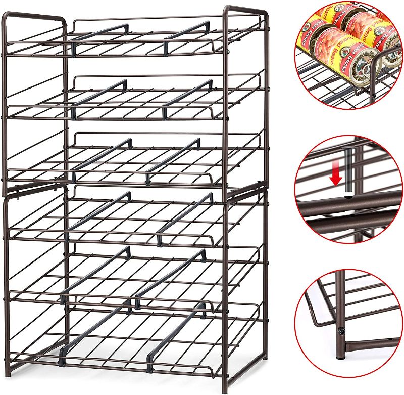 Photo 3 of Simple Trending Can Rack Organizer, Stackable Can Storage Dispenser Holds up to 36 Cans for Kitchen Cabinet or Pantry, Bronze 1 Bronze