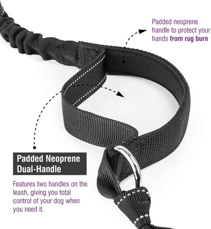 Photo 4 of Hands Free Dog Leash, Dog Walking and Training Belt with Shock Absorbing Bungee Leash for up to 180lbs Large Dogs, Phone Pocket and Water Bottle Holder, Fits All Waist Sizes From 28” to 48”
