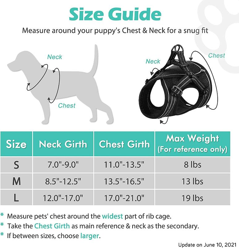 Photo 1 of AOKCATS Small Dog Harness, Adjustable Puppy Harness, Soft Mesh Dog Harness for Small Dogs No Choke Dog Vest Harness Reflective Padded No Pull Dog Harness for Puppy Small