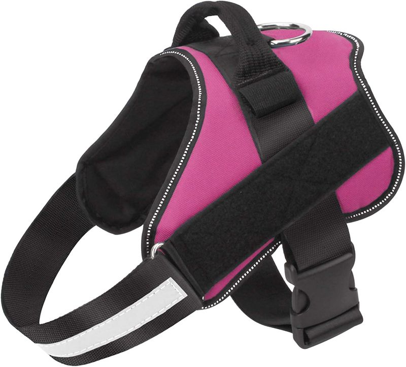 Photo 1 of Bolux Dog Harness, No-Pull Reflective Dog Vest, Breathable Adjustable Pet Harness with Handle for Outdoor Walking - No More Pulling, Tugging or Choking (Rose red) Service Dog Patch Included
