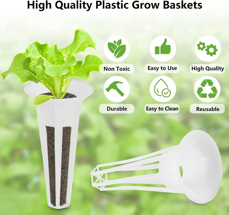 Photo 2 of 60 Pack Grow Baskets for AeroGarden, Replacement Seed Pod Baskets Plant Baskets Hydroponics Baskets, Durable Plastic Plant Growing Containers, Grow Sponges Baskets Kit for Hydroponics Growing System
