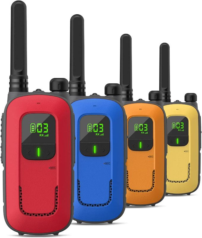 Photo 1 of Radioddity FS-T3 Walkie Talkies for Adults Kids Long Range 4 Pack Rechargeable Walky Talky FRS Two Way Radio, 22 Channels License Free USB Charging with Flashlight Earpiece for Camping Hiking
