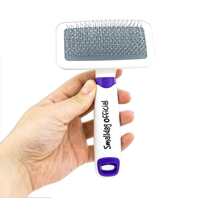 Photo 2 of Smalldog Official, Sensitive Skin Gentle Dog Brush, Dog Gift, for Small and Toy Breed Dogs to Remove Loose Hair, Mats, Dirt, Stickers, Detangling – Pain Free Grooming
