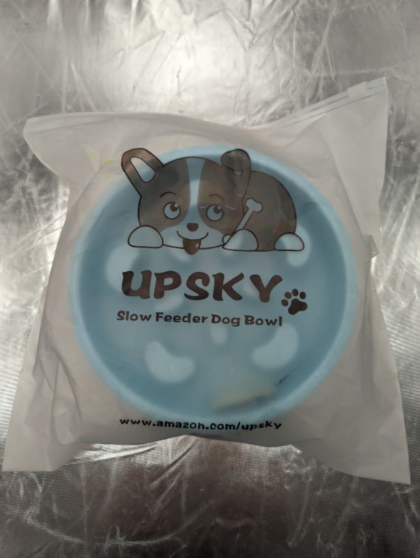 Photo 4 of UPSKY Slow Feeder Dog Bowl No Choking Slow Feeder Bloat Stop Dog Food Water Bowl with Funny Pattern for Medium Small Breed & Puppies. (12-40 lbs) 
